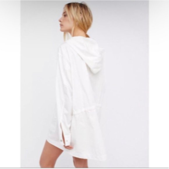 Free People Poplin Lace Up Pull Over Hoodie - Picture 2 of 5